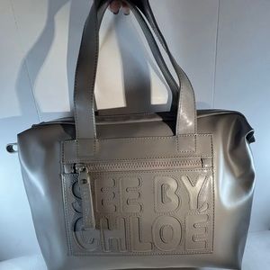 SEE By Chloe Gray Signature PVC Tote Bag Preloved